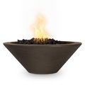 The Outdoor Plus 24 Round Cazo Fire Bowl - GFRC Concrete - Chocolate - Low Voltage Electronic Ignition - Natural Gas OPT-24RFOE12V-CHC-NG